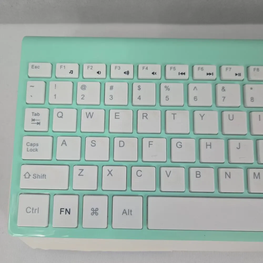 JoyAccess Slim Wireless JKB2B Keyboard & Mouse Combo - Aqua w/White Keys